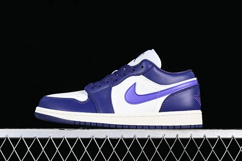 All categories Air Jordan Jordan series basketball shoes Air Jordan 1 Low Z version Air Jordan 1 Low AJ1 Joe 1 white and purple cultural low-top casual sneakers DC0774-502